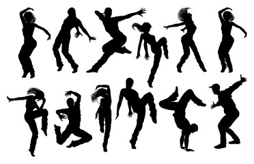 Street Dance Dancer Silhouettes