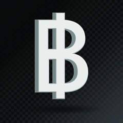 Currency symbol: Bitcoin. 3D currency icon vector. Eps10 vector illustration.