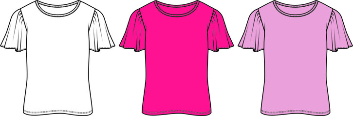 vector flat sketch t-shirt designs for women