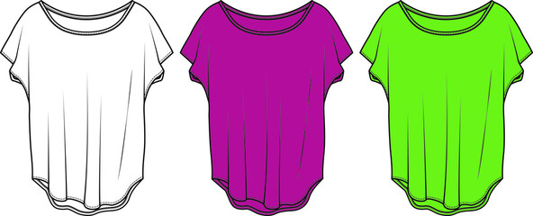 vector flat sketch t-shirt designs for women