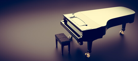 Classic grand piano keyboard © Photocreo Bednarek