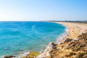 Quiet and sunny turquoise beach to relax 