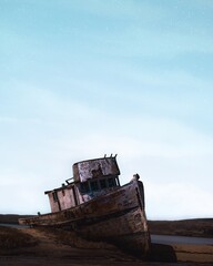 Fototapeta na wymiar old rusty boat