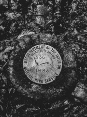 Survey monument along within Allegheny Portage Railroad Natioanl Park