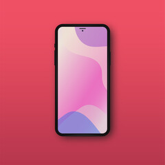 Square template for a realistic layout design of a new smartphone with a blank screen. Suitable for printing, web element, game and application. Vector illustration.