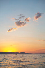 Beautiful sunset on Dalmatian Coast, Croatia