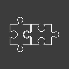 Obraz premium Abstract flat design concept with puzzle illustration on background collection