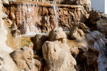 Luxury landscape design of the tropical summer garden