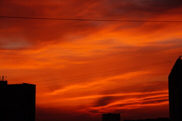 sunset over the city