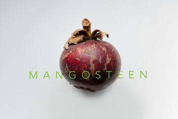 Mangostan Frucht mit Schriftzug 