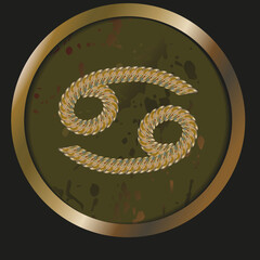 Vector image of a medal with a zodiac sign.