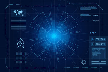 Sci fi futuristic user interface, HUD, Technology abstract background , Vector illustration.	
