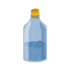 Witch bottle in cartoon style isolated vector illustration. Halloween decoration.