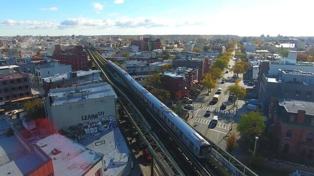 Aerial View of Subway Train