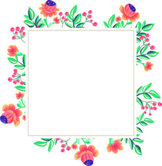 Vector floral frames