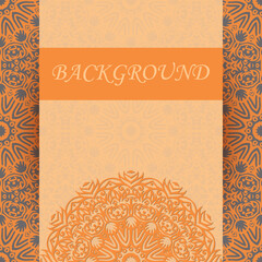 Colorful invitation card design with mandala.Floral background decoration.