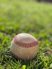 baseball in grass