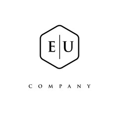 initial EU logo design vector