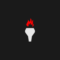 Flame flat icon. Simple style flame beau symbol. Logo design element. T-shirt printing. eps10. Vector for sticker.