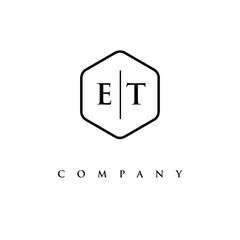 initial ET logo design vector