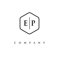 initial EP logo design vector