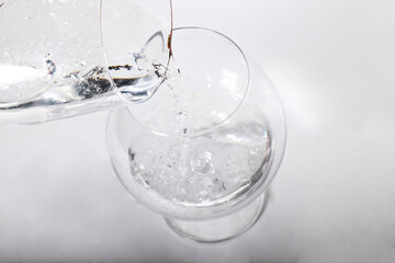 water pouring into glass