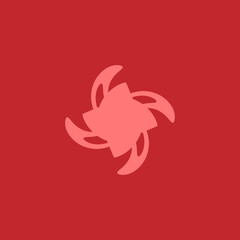 Fan flat icon. Simple style air conditioning symbol. Logo design element. T-shirt printing. eps10. Vector for sticker.