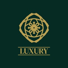 Obraz premium Mandala Geometric ornament logo Elegant premium icon vector design