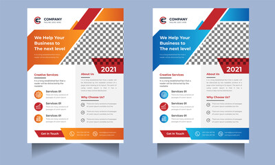 Corporate business flyer design template with modern concept Premium Vector
