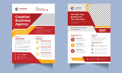 Corporate business flyer design template with modern concept Premium Vector