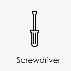Screwdriver vector icon.  Editable stroke. Linear style sign for use on web design and mobile apps, logo. Symbol illustration. Pixel vector graphics - Vector