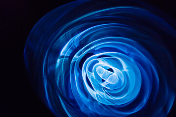 Sound waves in the dark. Blue color