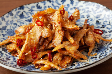 揚げ牛蒡の甘辛たれ