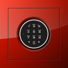 safe Image. Armored box background. The door of a bank vault with a electronic combination lock. Reliable Data Protection. Long-term savings. Deposit box safe icon.Protection of personal information