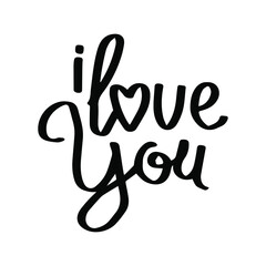 Vector inscription I love you isolated on a white background.