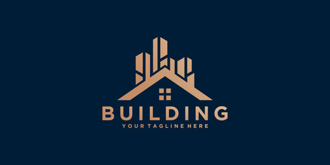 Obraz premium building logo design template with gold color