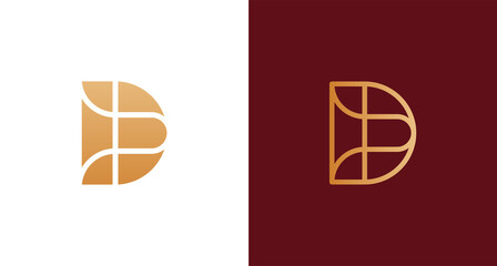 minimal abstract elegant letter D logo, simple D monogram logo vector template