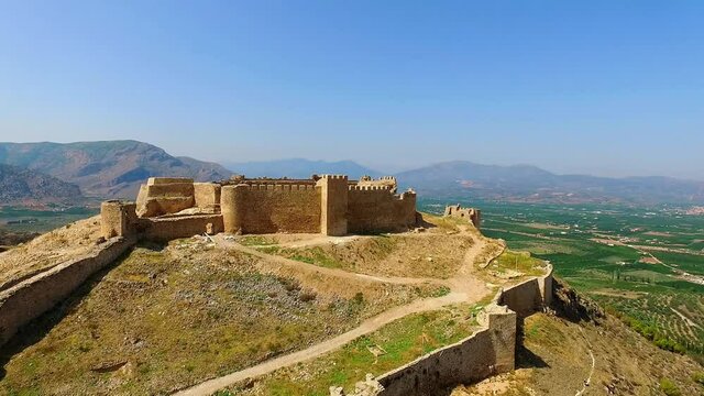 Aerial view of Larissa castle, Argos, Greece