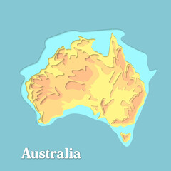 Happy Australia republic day. Typographic poster paper cut style. Lettering greeting card. National banner poster. Multilayer paper cut applique Australian. Republic day celebration paper art style