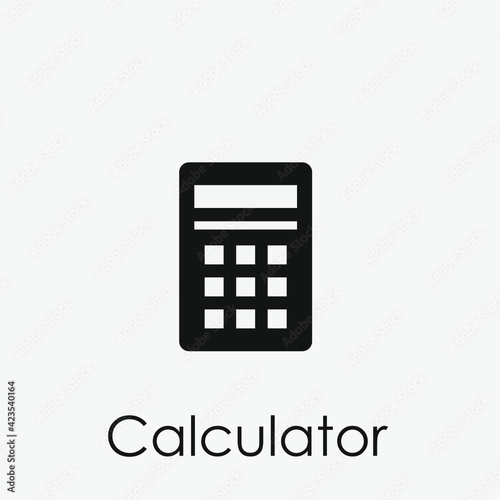 Poster calculator vector icon. editable stroke. linear style sign for use on web design and mobile apps, lo