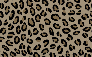 Abstract modern leopard seamless pattern. Animals trendy background. Beige and black decorative vector stock illustration for print, card, postcard, fabric, textile. Modern ornament of stylized skin