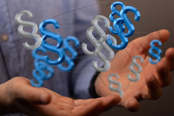 Symbol of Law and Justice - Paragraph / section sign - 3D Rendering