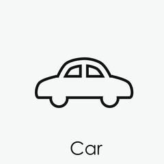 Car vector icon.  Editable stroke. Linear style sign for use on web design and mobile apps, logo. Symbol illustration. Pixel vector graphics - Vector