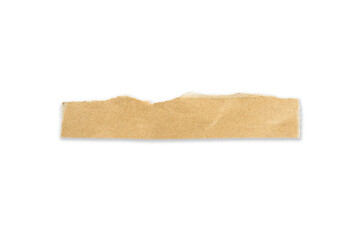 Recycled paper craft stick on a white background. Brown paper torn or ripped pieces of paper isolated on white background on with clipping path.