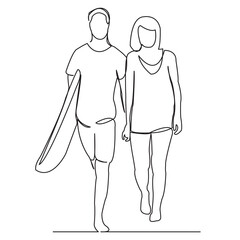 girl and boy surfers