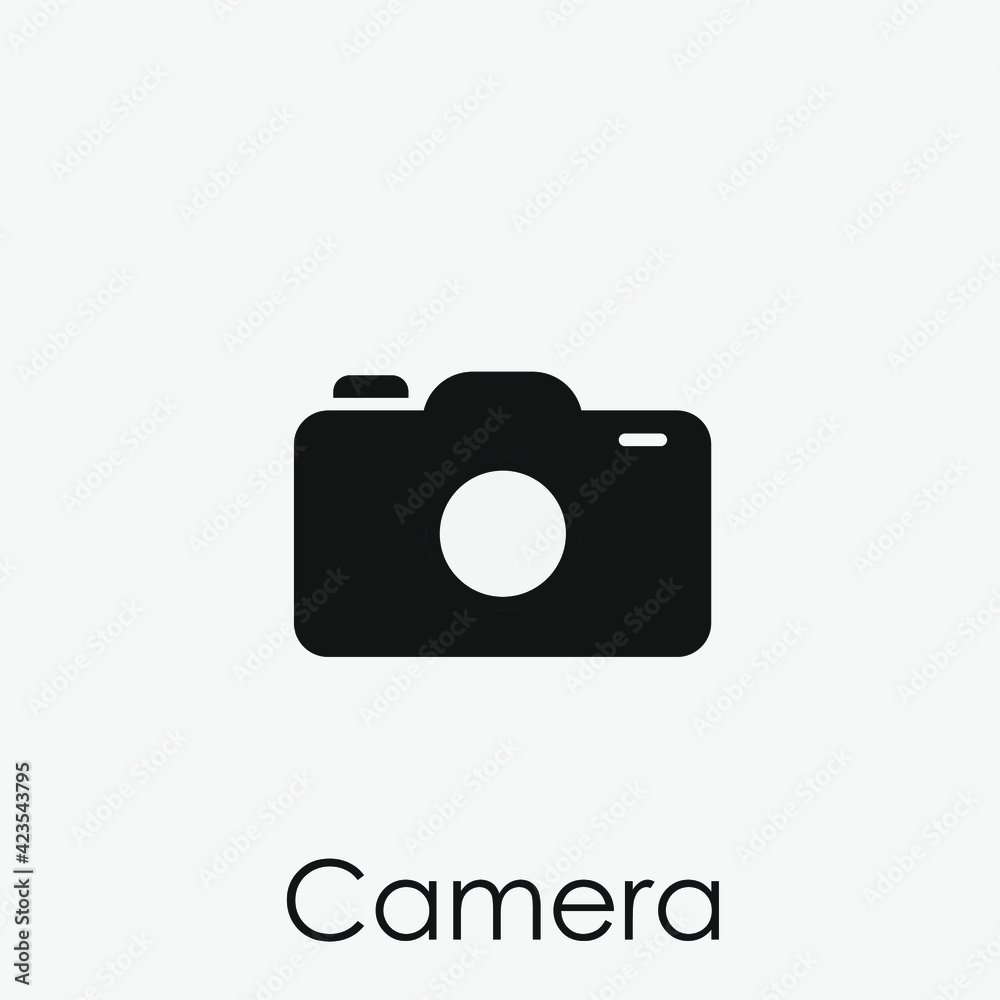 Poster camera vector icon. editable stroke. linear style sign for use on web design and mobile apps, logo. 