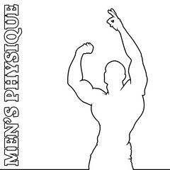 Muscle man silhouette lifting weights fitness gym icon bodybuilder