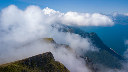 clouds in the mountains