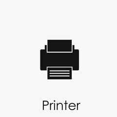 Printer vector icon.  Editable stroke. Linear style sign for use on web design and mobile apps, logo. Symbol illustration. Pixel vector graphics - Vector