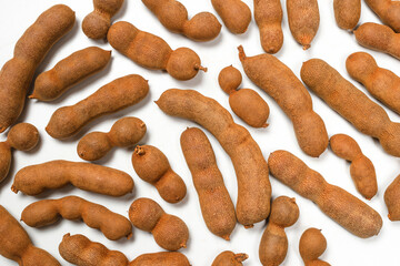 Sweet tamarind isolated on white background.